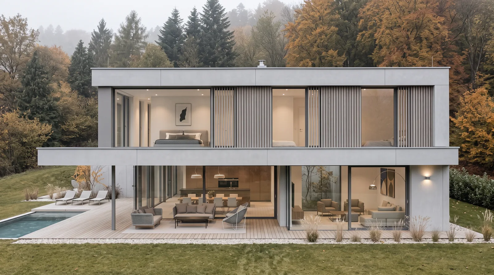 Haus H2: Einfamilienhaus am Waldrand mit auskragendem Obergeschoß
