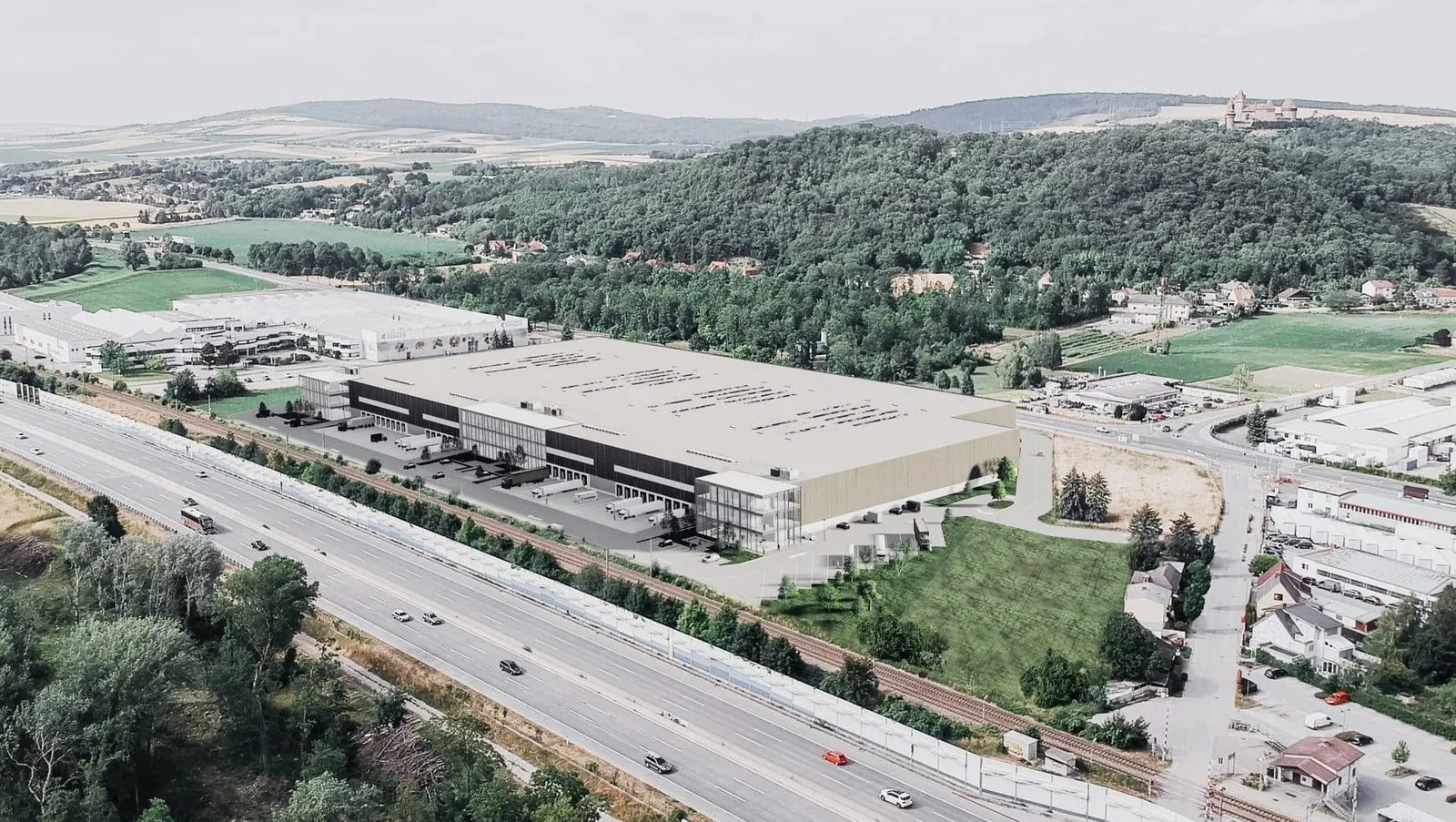 Halle Franz, Drohnenbild mit Ackerflächen